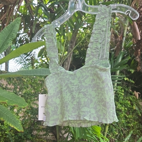 RVCA Green Patterned Crop Top - Picture 4 of 6